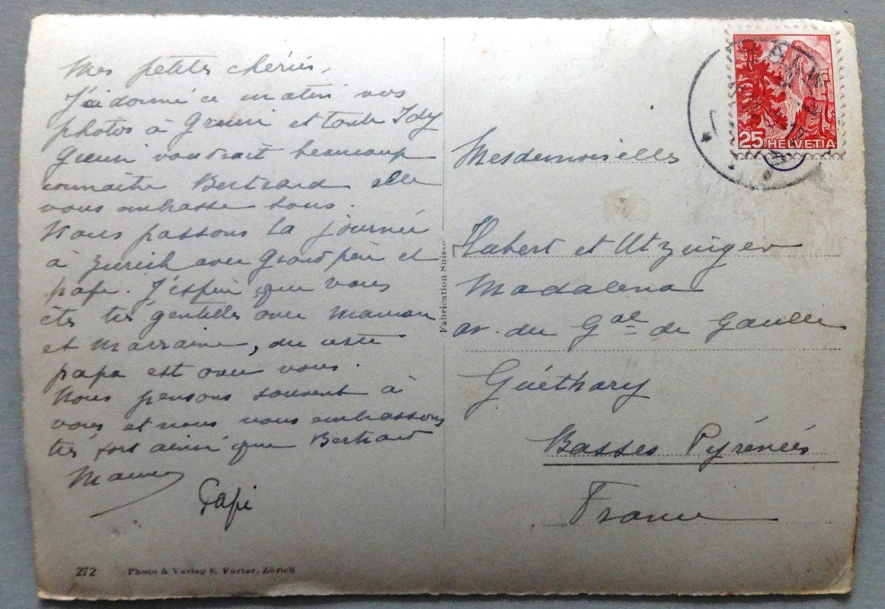 Cartoline postali: Zürich und die Alpen – Difettoso da Fétigny venduto da Billy2miny 1