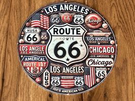 Schönes Route 66 Blechschild - 20 CM - neu!!!