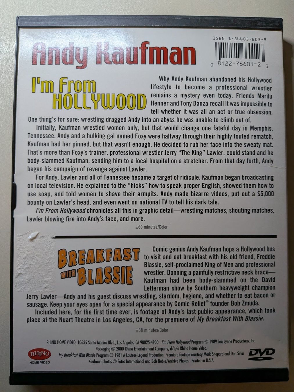 Tutti i DVDs: Andy Kaufman: I'm From Hollywood [DVD] – Usato da Port venduto da gecotom 1