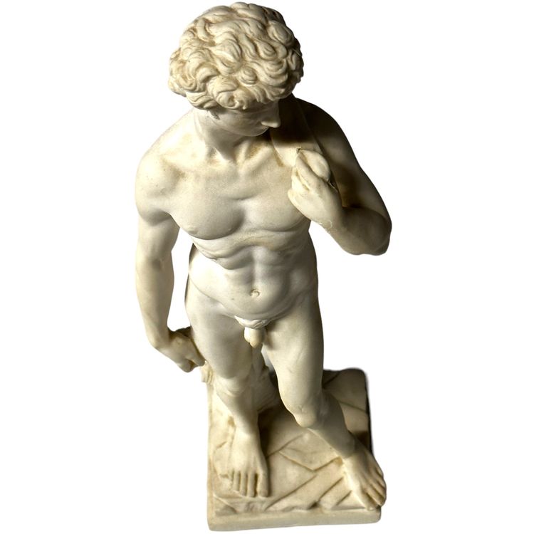 David Statue Michelangelo Contemplating Battle Dust marble | Kaufen auf ...