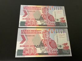 2x2500 Francs froulaufenummer