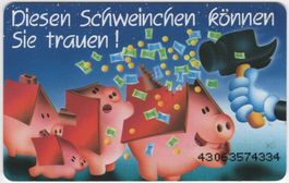 Schweinchen - volle deutsche Telefonkarte