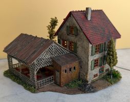 Wohnhaus "Elke" mit Biergarten von Faller B-269 - Spur HO!