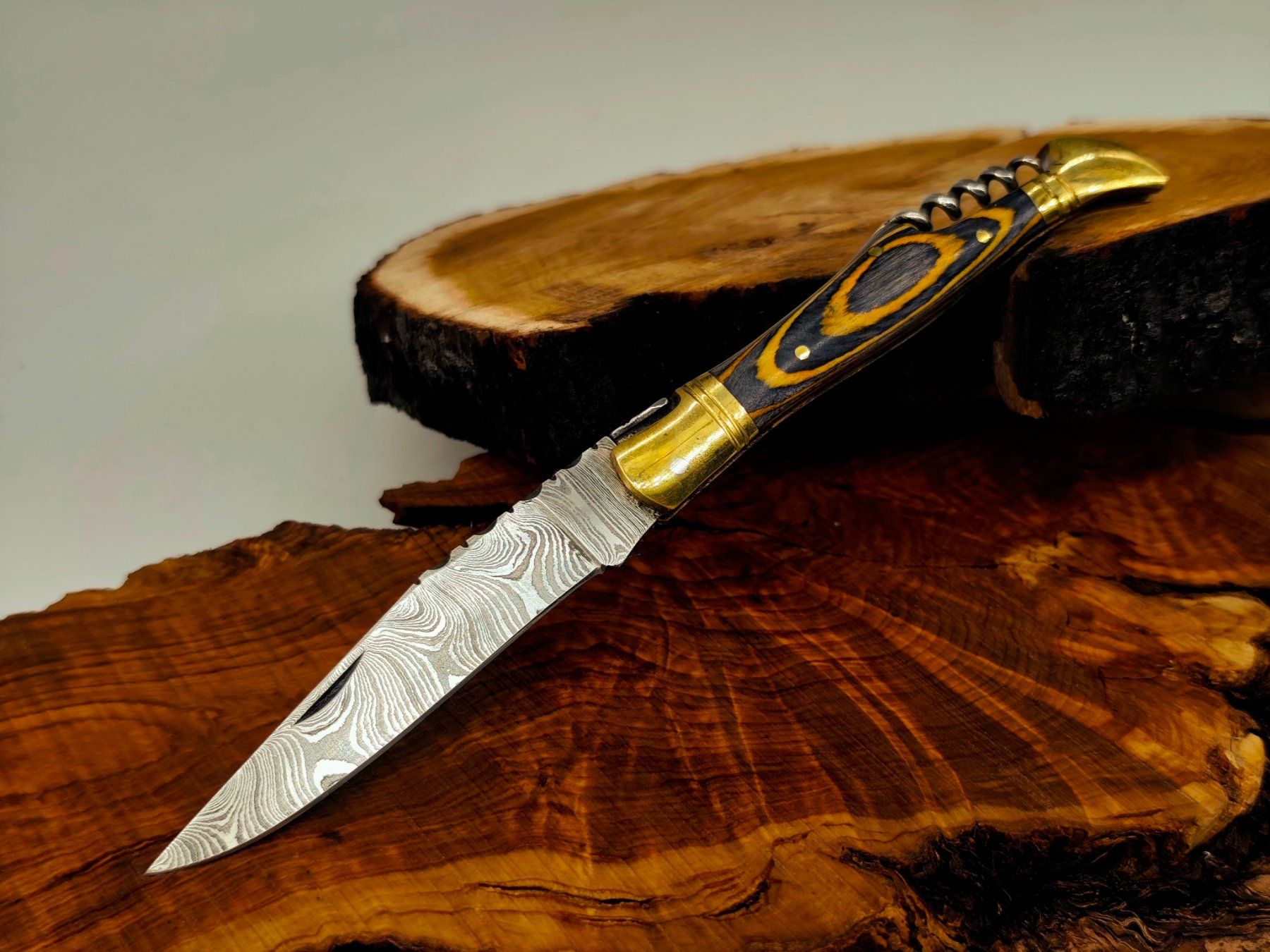 Accessori: Laguiole Damast Messer Klappmesser echtes Damastmesser – Nuovo e nell'imballaggio originale da Arlesheim venduto da Premius_1 1