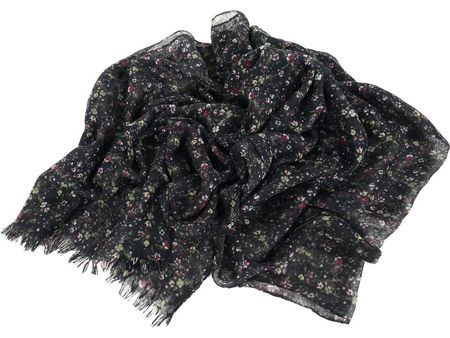 Schal schwarz Blumenmuster