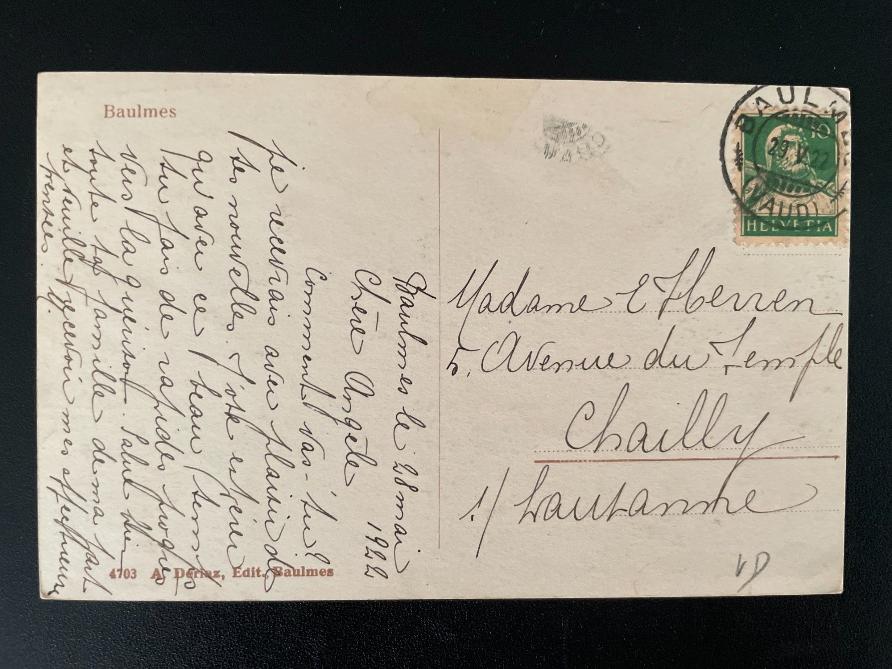 Cartes postales: AK VD Baulmes – D'occasion à Thal par Danny82 1