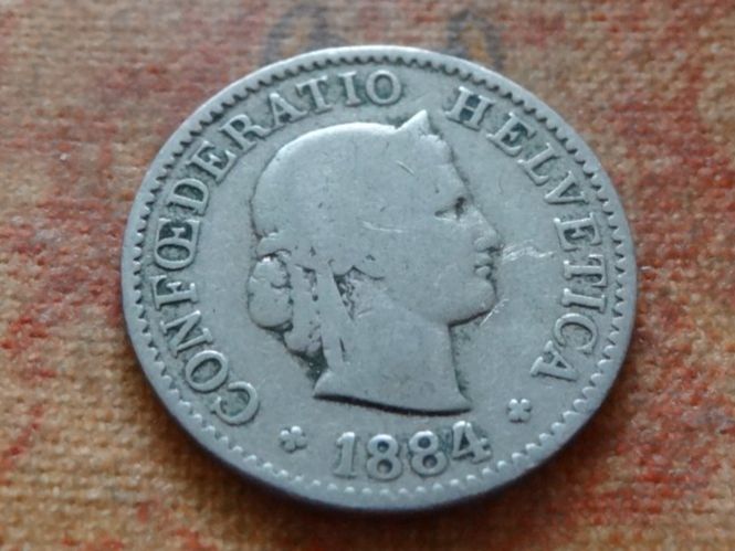 Tutti le monete: 5 Rp. 1884 – Usato da Romanel-sur-Lausanne venduto da Swift13