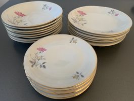 Antikes 8-teiliges Porzellan Tafelservice aus Tschechien