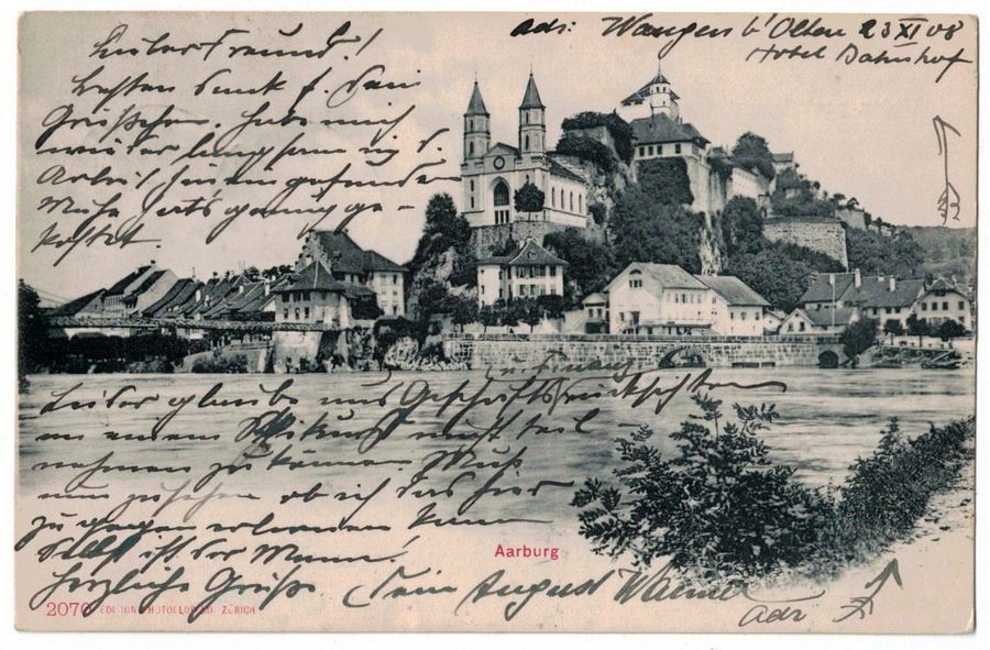 Cartoline postali: Aarburg, gelaufen 1908 – Usato da Frauenfeld venduto da POML