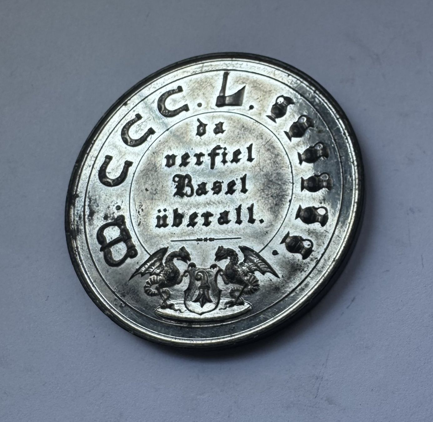 Medaglie: 1856 Medaille Basel Erinnerung an Erdbeben -unz – Usato da Kirchberg SG venduto da Helveticus00 1