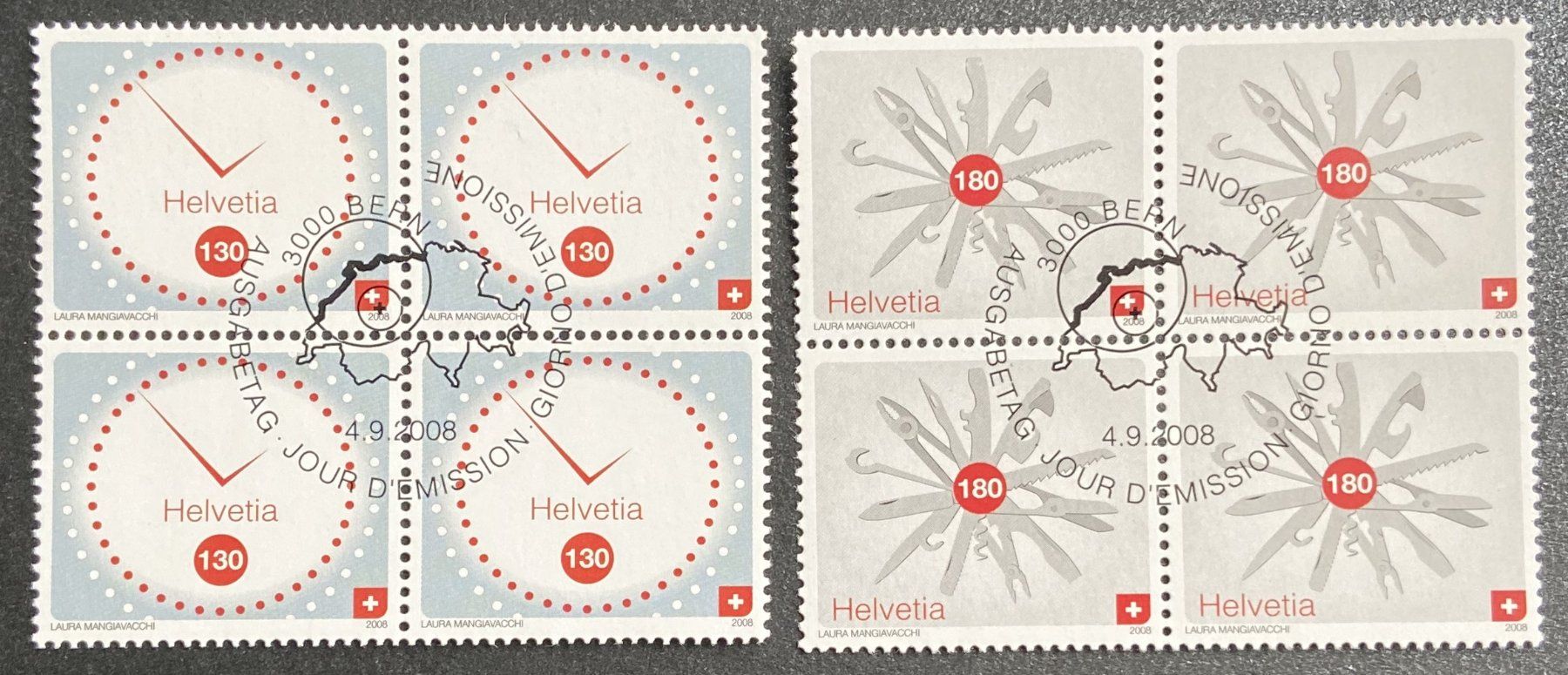 Alle Briefmarken: ET Freimarke  4er Blocks 2008 / 2011 /2013 – Gebraucht aus Böckten von Hansi36