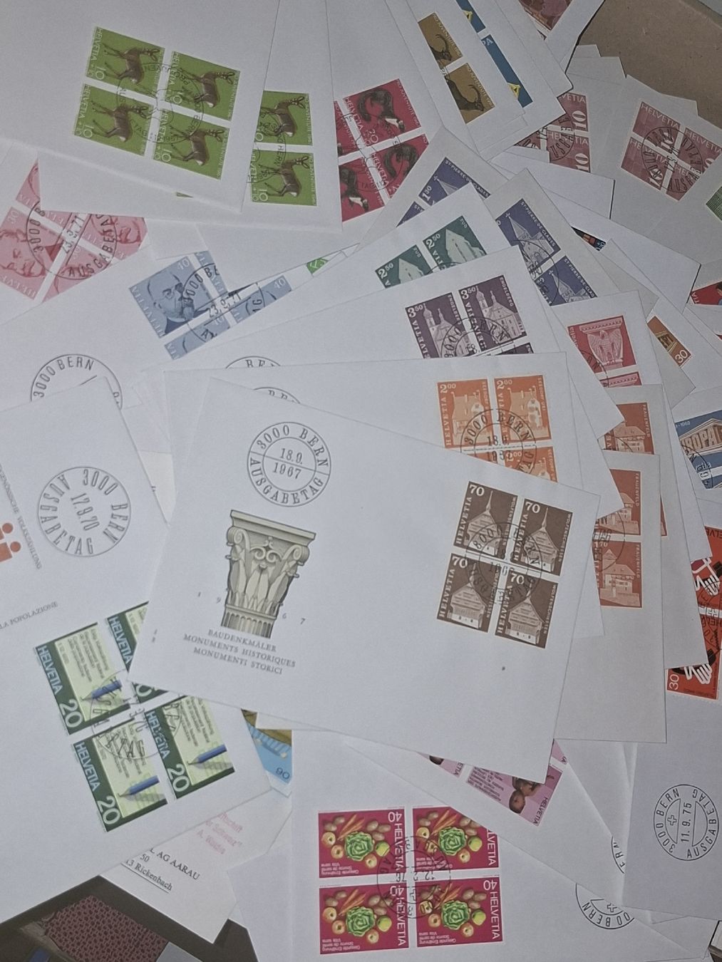 Alle Briefmarken: X 100 FDC 4er Block Belege  – Gebraucht aus Balgach von SIMEON27 1