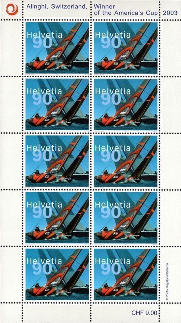 Tutti i francobolli: Kleinbogen Alinghi Switzerland** – Nuovo (secondo la descrizione) da Dottikon venduto da haeusibuh5