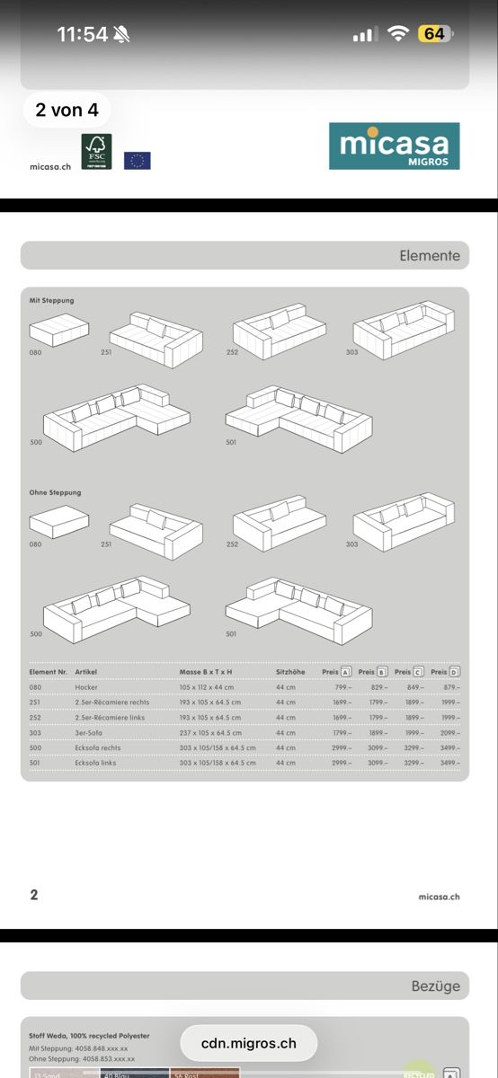 Micasa Sofas: Wohnzimmermöbel – Gebraucht aus Burgdorf von dij_n6j5 1
