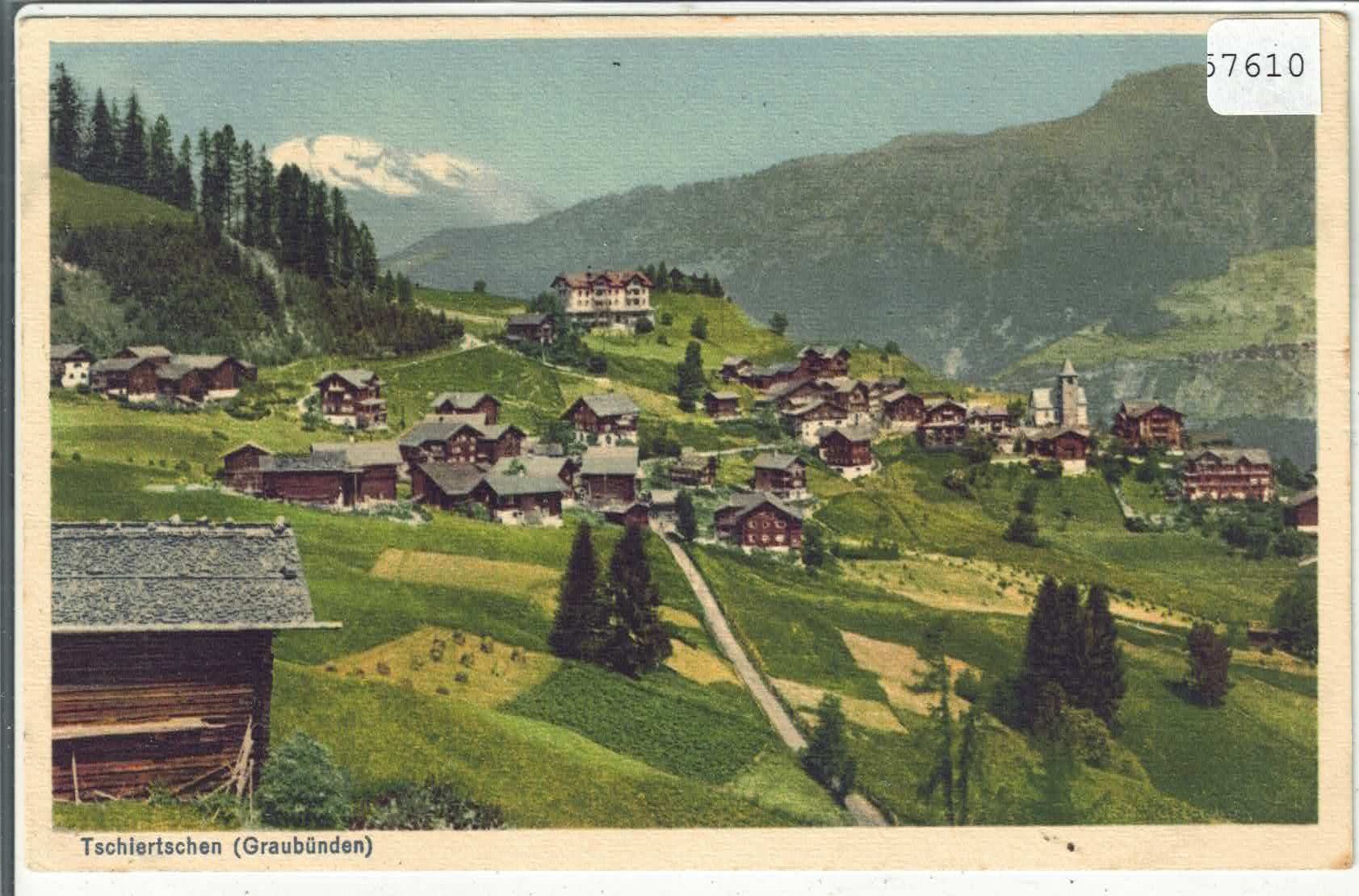 Cartes postales: Tschiertschen - Generalansicht - Litho – D'occasion à Ettingen par Kartenplanet