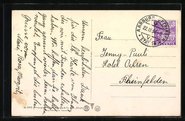 Cartoline postali: AK Aarburg, Ortsansicht mit Kirche, 1938 – Usato da Berlin venduto da bartko-reher 1