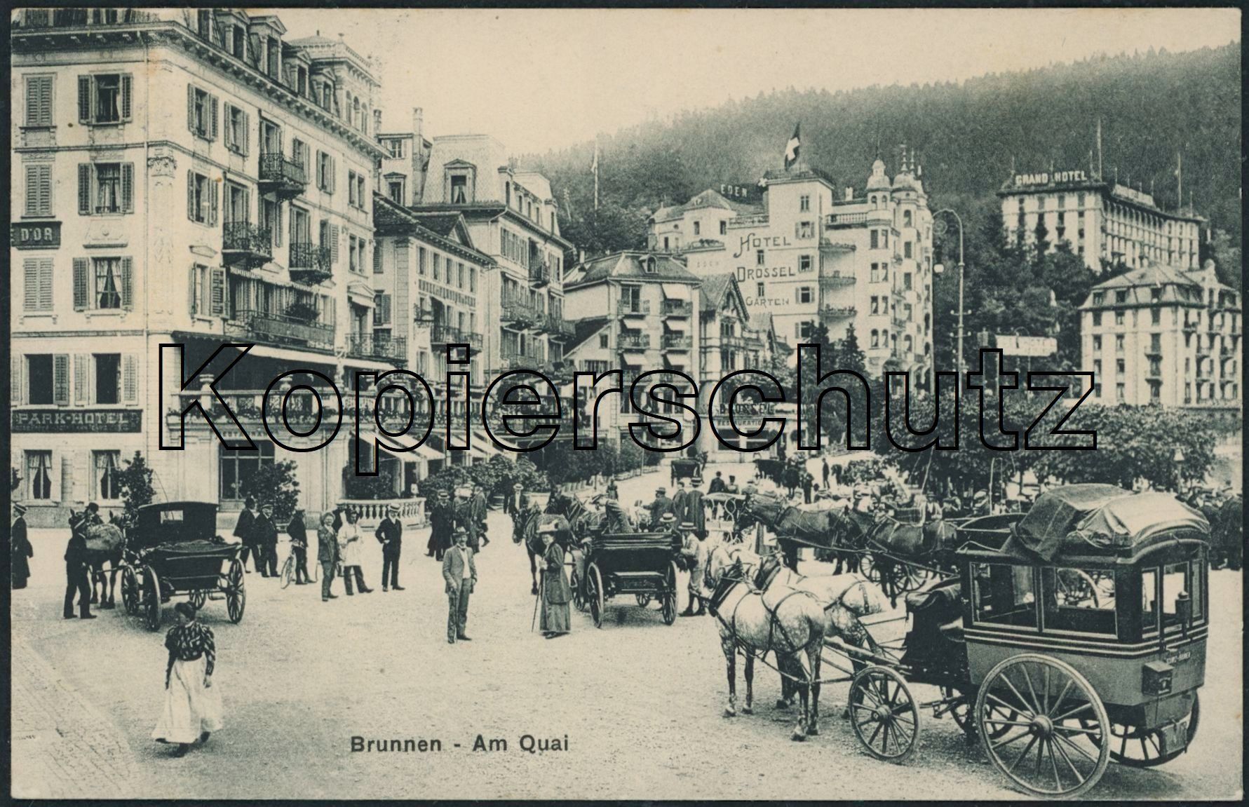 Cartoline postali: SZ Brunnen - Postkutsche - Kutsche - Ingenbohl – Usato da Schindellegi venduto da leecollect