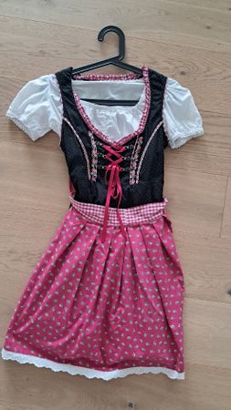 Dirndl Kleid schwarz pink mit Bluse guter Zustand, Gr. 38
