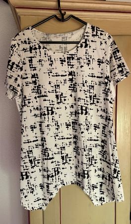 Damen Shirt kurzarm schwarz weiss Grösse M