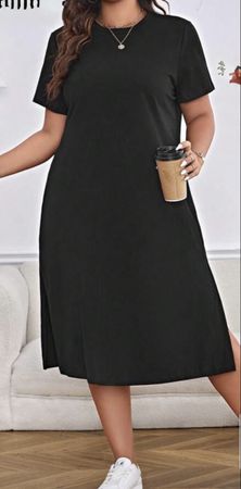Schwarzes T-Shirt Kleid, Grösse 2XL, bequem, Sommer 