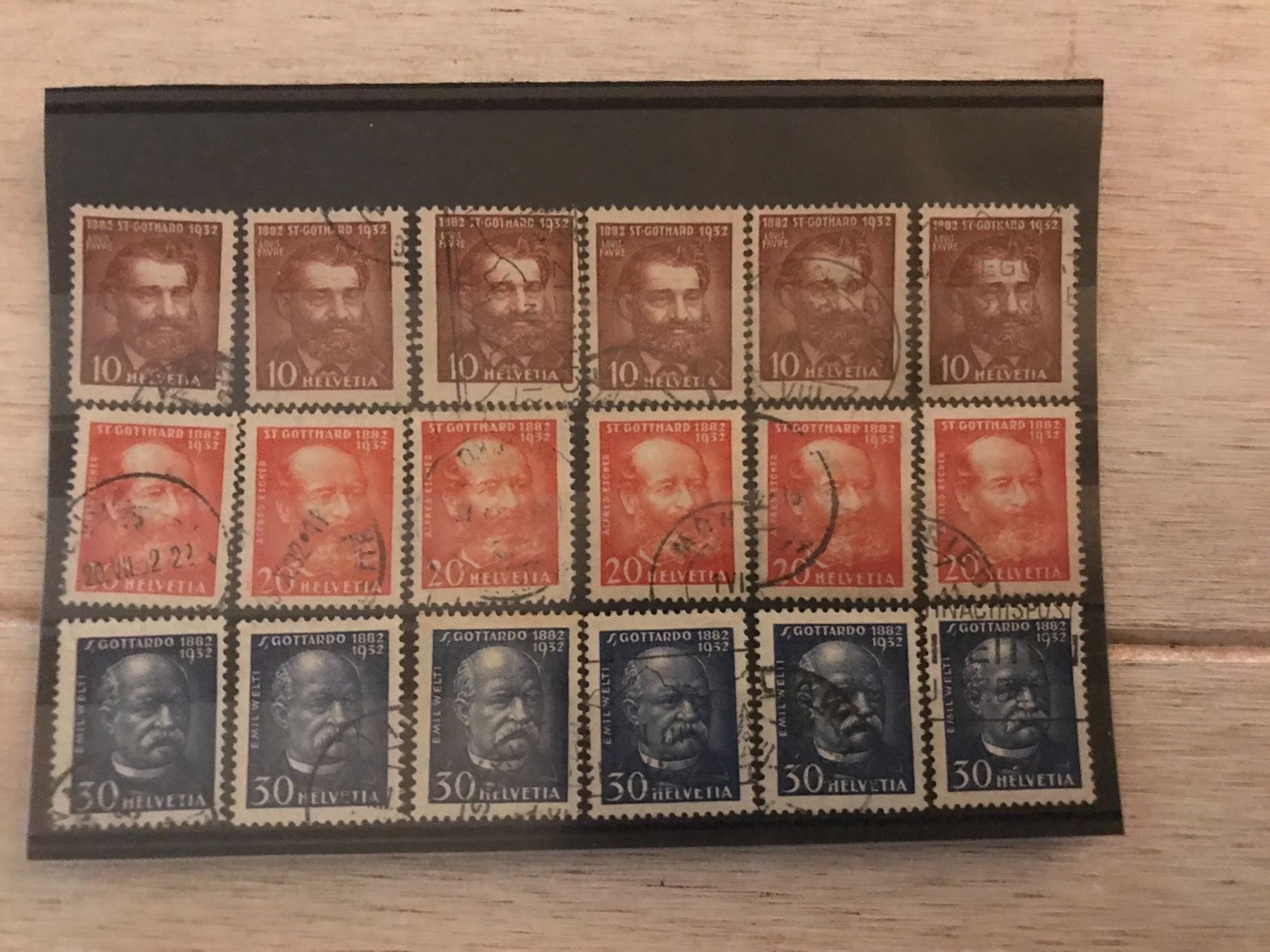Tutti i francobolli: 6 x Serie aus 1932 (CH3) – Usato da St.Gallen venduto da Bigdisch
