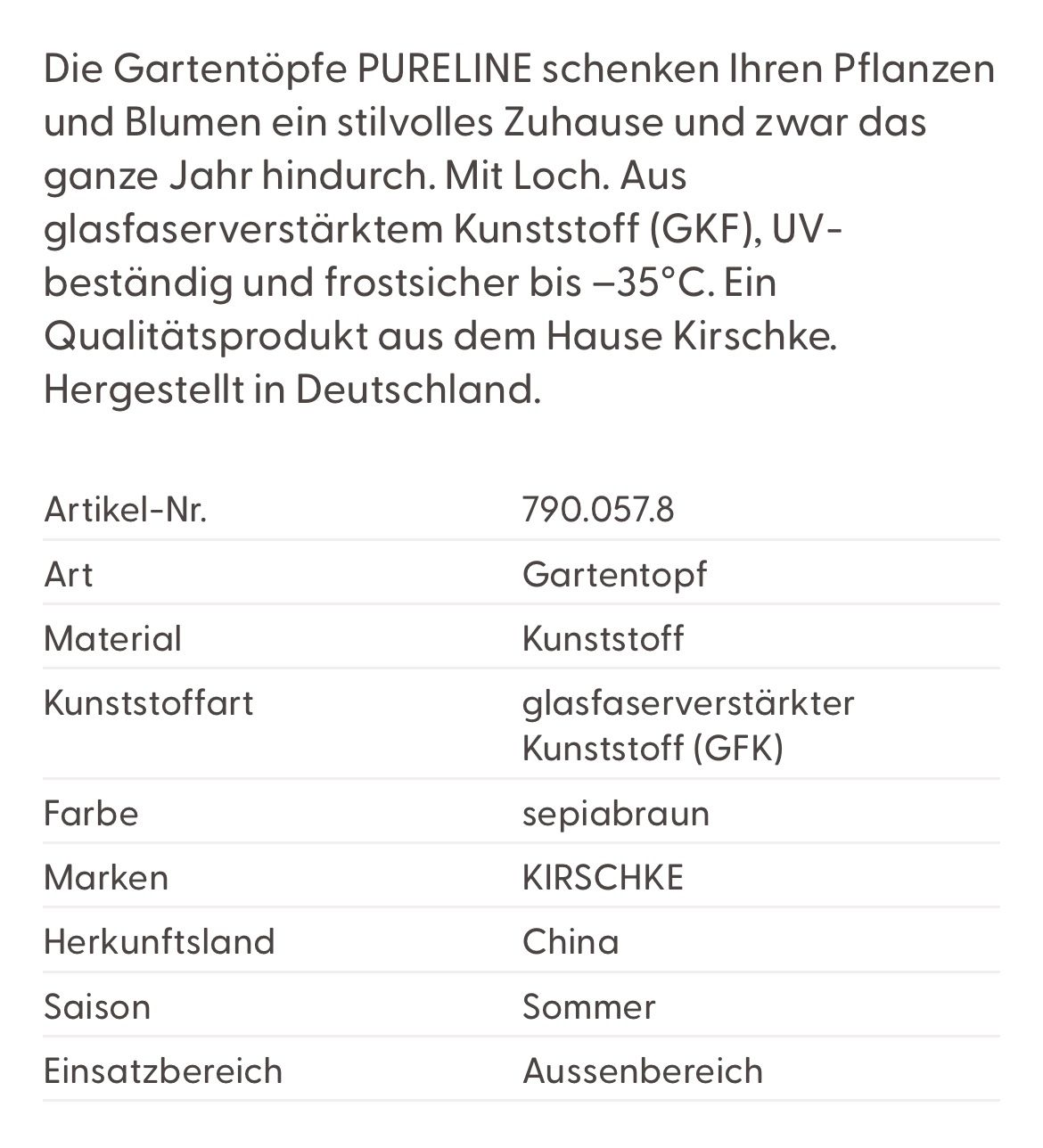 Blumentöpfe: Gartentopf PURELINE von KIRSCHKE – Gebraucht aus Zürich von Jaskam 3