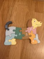 Holzpuzzle Hund mit Zahlen 1 bis 10 gebrauchter Zustand