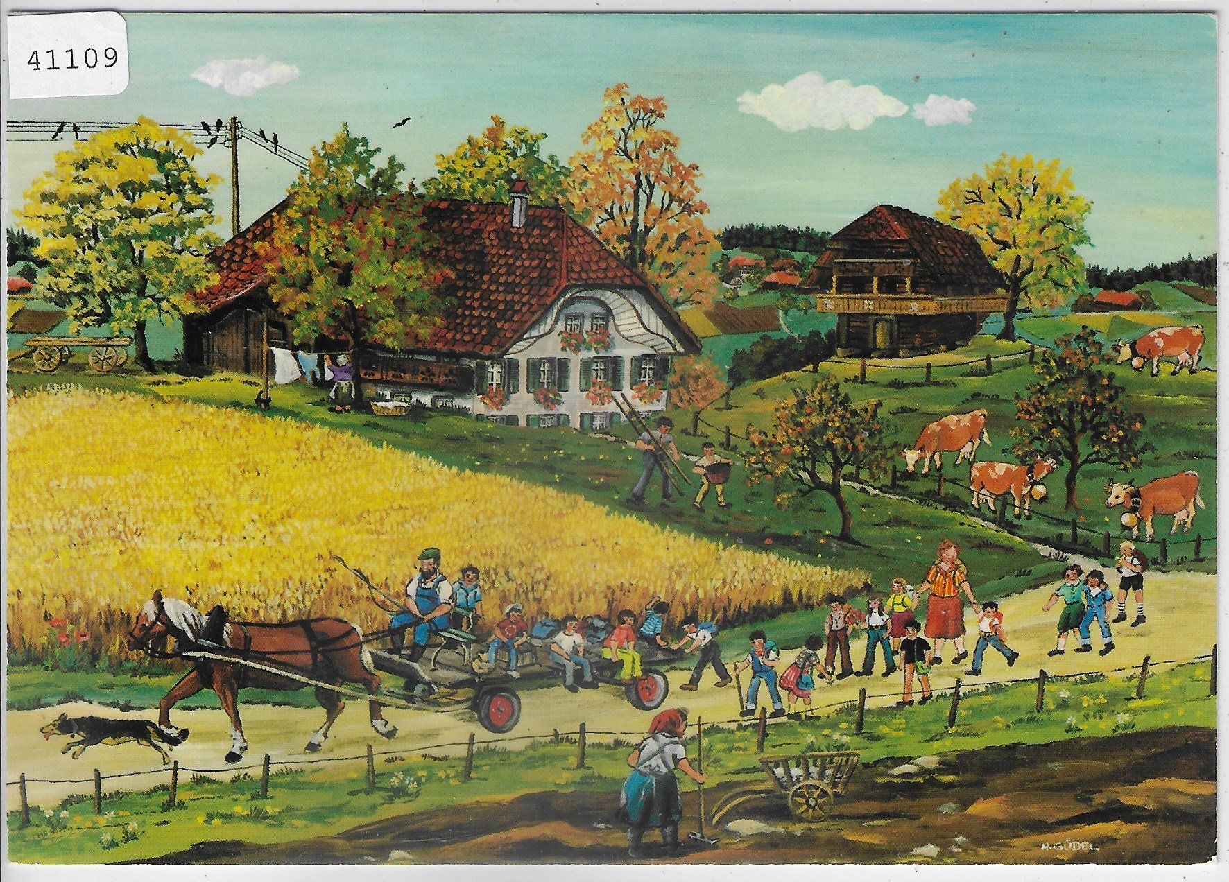 Cartoline postali: H. Güdel - Schulreise - excursion ecoliere – Usato da Ettingen venduto da Kartenplanet