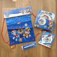 Paw Patrol Set: Turnbeutel, Geschirr, Stift, Wassermalbuch
