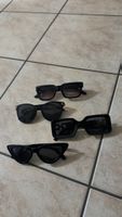 4 Sonnenbrillen schwarz verschiedene Formen guter Zustand