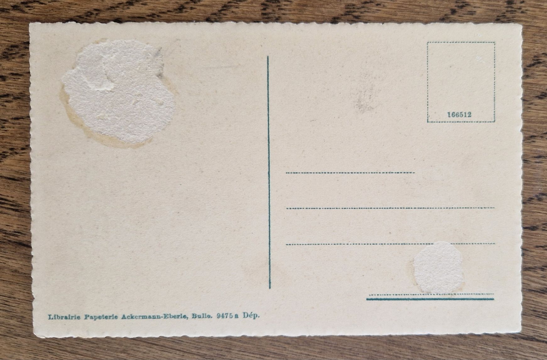 Cartoline postali: Bulle, Librairie Papeterie Ackermann-Eberle, Bulle – Usato da Ebikon venduto da Donar50 1