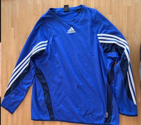 Shirt - ADIDAS Langarm blau Gr. 7 ca. XL Trikot Sportshirt