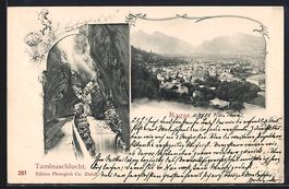 AK Ragaz, Teilansicht, Taminaschlucht