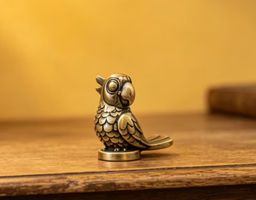 Vintage Papagei Figur aus massivem Messing