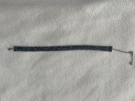 Swarovski Choker Halskette | Halsreif | Schwarze, glänzende