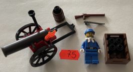 1 Stück LEGO Soldat Union Blau, Kanone, Zubehör, Rarität!