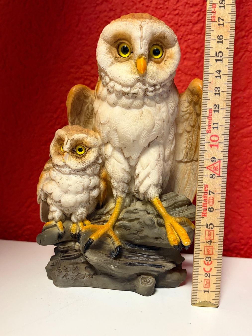 Statuette: Eulen-Figur aus Kunstharz , Mutter mit Baby – Nuovo e nell'imballaggio originale da Zäziwil venduto da Emlea 6