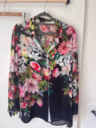 Guess Blumen Bluse Langarm Sommer Top Grösse S/M 🌸