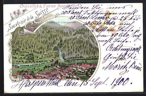 Cartoline postali: Litho Faido, Chemin de fer St. Gotthard  – Usato da Berlin venduto da bartko-reher