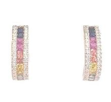 Creolen: 750 Rosegold, 20 Rainbow Saphire, Diamanten 2.890,-