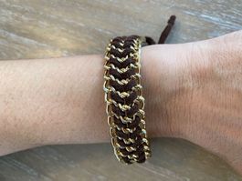Armband, gold/braun, Grösse verstellbar