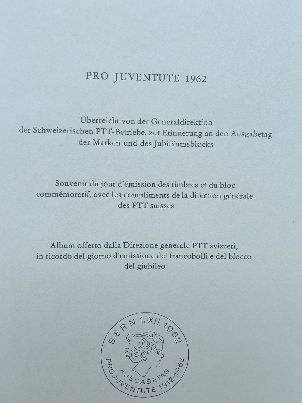 Libri: PTT Buch Pro Juventute 1962 – Nuovo (secondo la descrizione) da chur venduto da Hmars 1