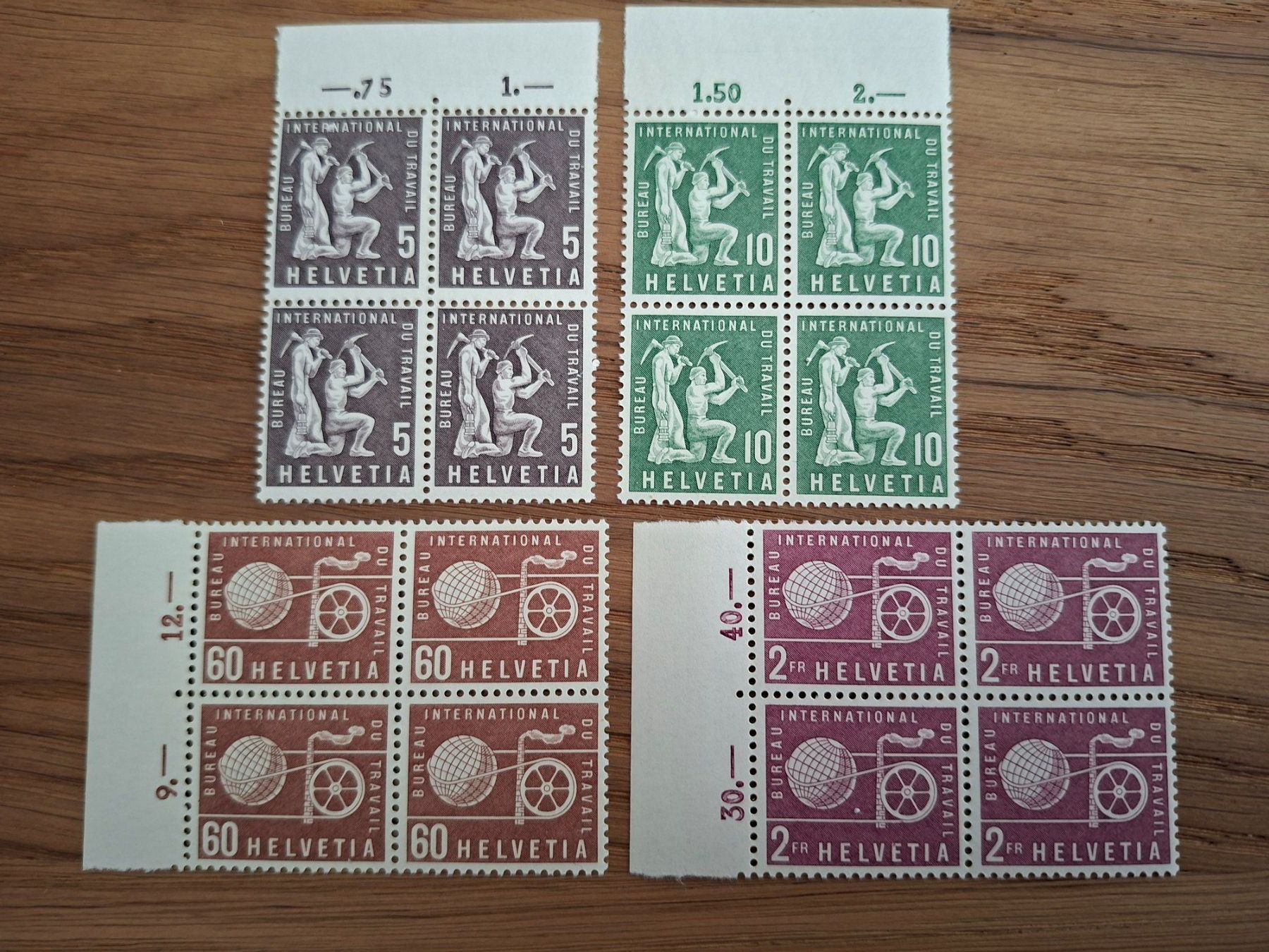 Alle Briefmarken: Dienstmarken: 4er Blocks: BIT – Neu (gemäss Beschreibung) aus Hinterkappelen von 1399