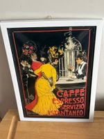 Antikes Caffé Espresso Blechschild im Jugendstil, ein ech...
