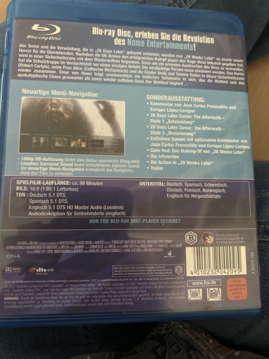 Alle DVDs: 28 Weeks Later Blu-ray - Action, Horror, Spannend! – Gebraucht aus Herbetswil von rotekatze84 1