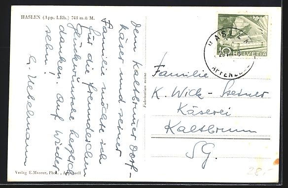 Cartes postales: AK Haslen, Blick über den Ort – D'occasion à Berlin par bartko-reher 1