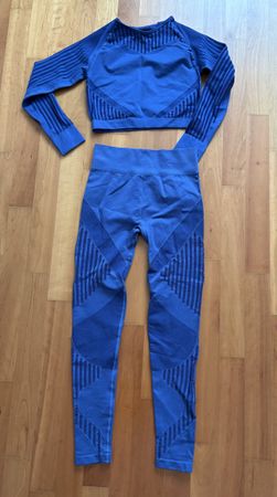 Fitness set Sport Yoga leggins top Blaubeere 🫐 M neu 36 38