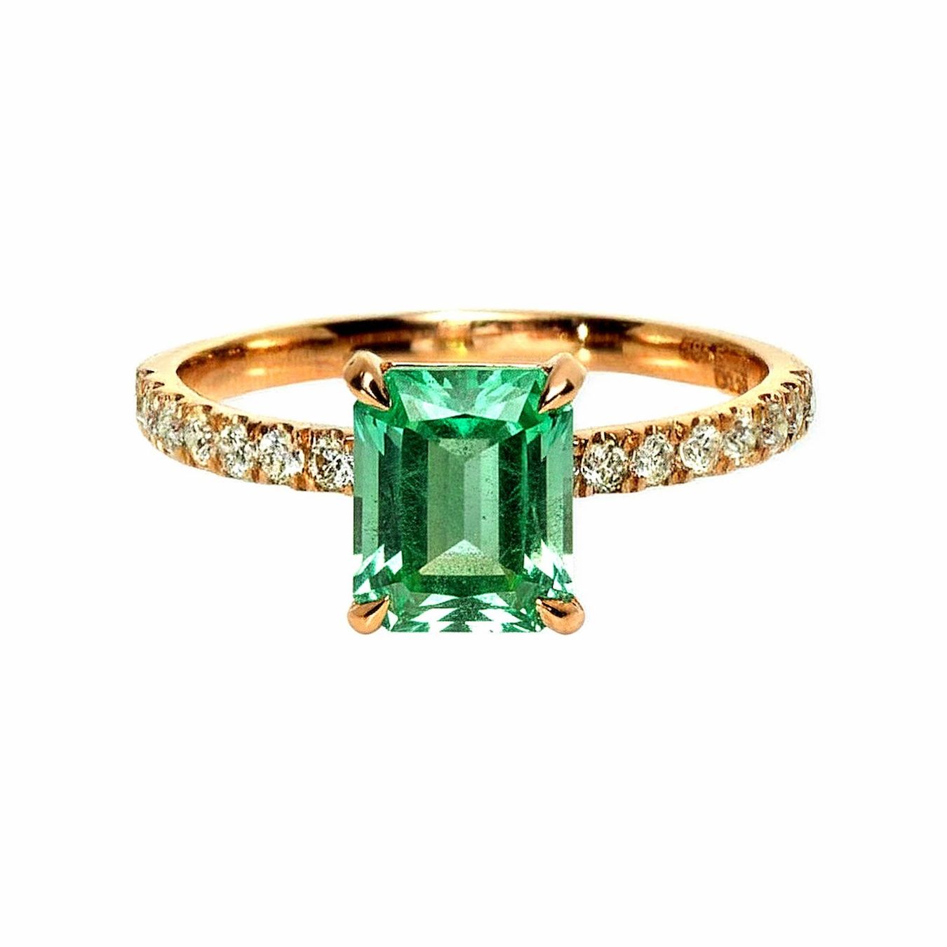 Anelli: Smaragd-Ring 14k Roségold 1,22ct – Nuovo e nell'imballaggio originale da Illnau venduto da Juwelier_Mahler_GmbH