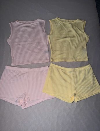 2-TEILIGES SET ROSA/GELB