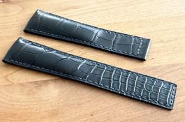 TAG Heuer 22mm Krokodil Leder Armband für Faltschliesse NEU
